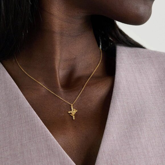 Diamond Cross Necklace for Women Crown Pendant Gold Silver Birthstone Gift - Picture 4 of 8